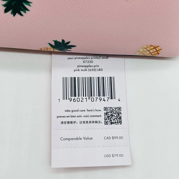 Kate Spade Staci Small Pineapples Printed Make up Bag - Picture 4 of 4